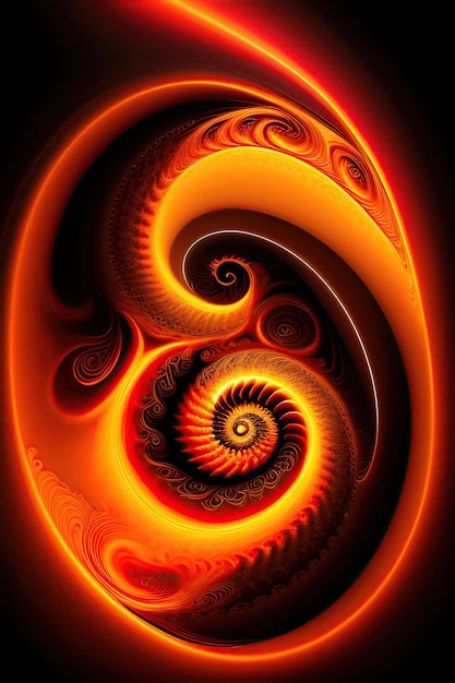 Fractale en spirale ardente