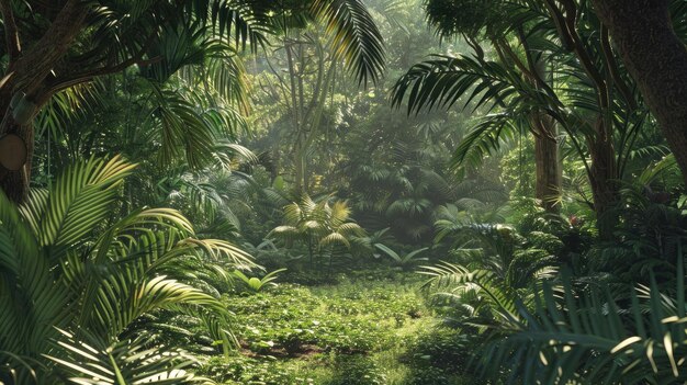 Fragment de forêt tropicale IA générative