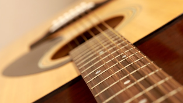 Photo fragment de guitare acoustique