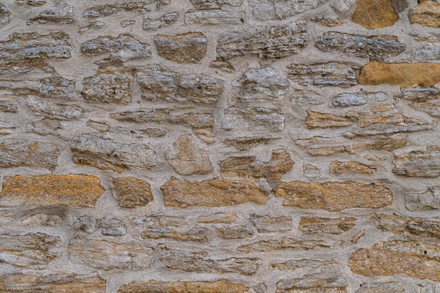 Fragment d'un mur de pierre d'un ancien bâtiment antique