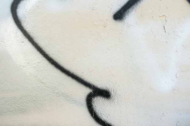 Fragment De Mur De Plâtre Blanc Gris Noir Graffiti Avec Motif Art Urbain Abstrait De La Rue