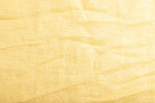 Fragment de tissu de lin jaune lisse