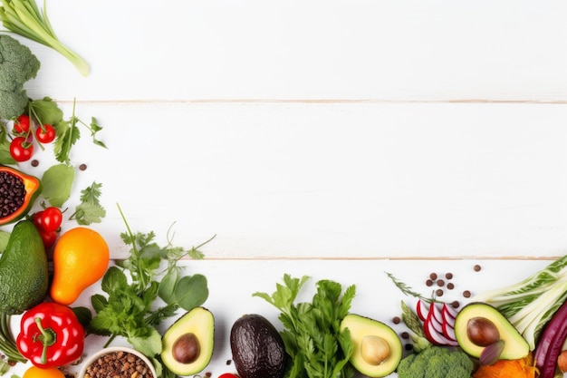 Fraîche et saine, une composition plate vibrante pour une cuisine nutritive