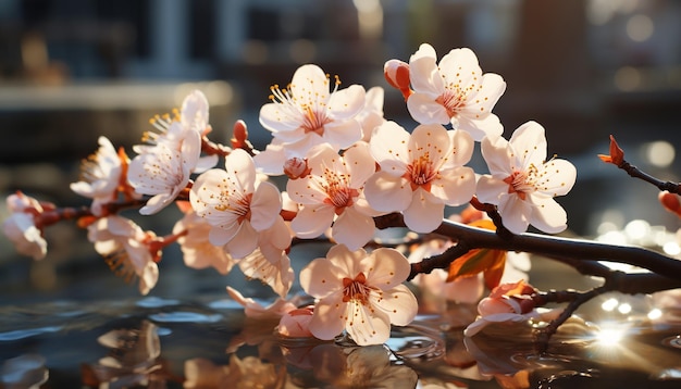 Fraîcheur des fleurs printanières dans la nature, bouquet multicolore vibrant généré par l'intelligence artificielle