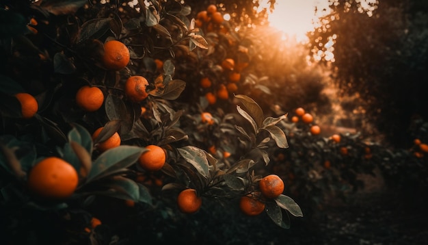 Fraîcheur et vitalité dans la nature Fruit d'orange un rafraîchissement sain généré par l'intelligence artificielle