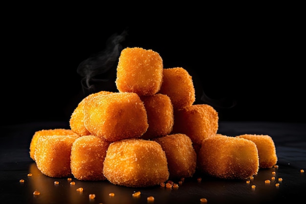 Frais du four Chrispy Nuggets sur fond noir