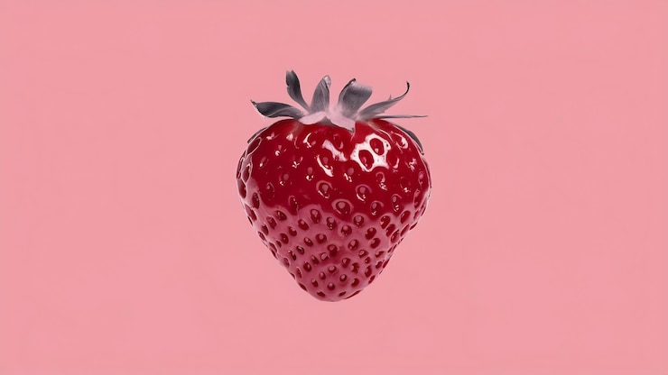 Photo fraise aux baies rouges isolée sur fond blanc