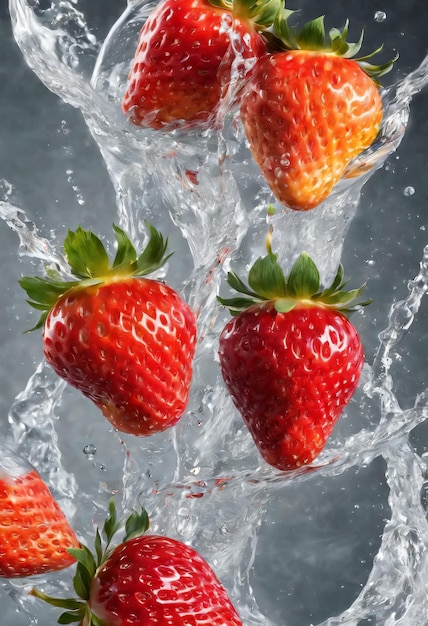 Fraise et bleuet avec chocolat SplashCake fraîchement cuit décoré avec de la crème blanche