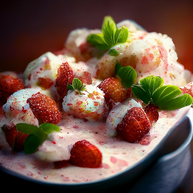 Fraise à la crème sure