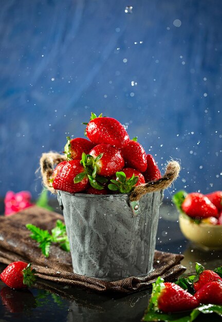 Photo fraise dans le panier