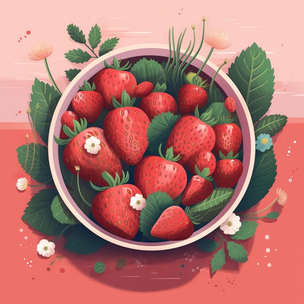 fraise dessert fruits fond illustration isolé