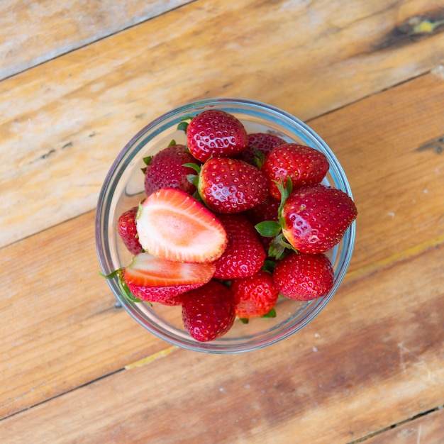 Fraise fraîche, fruit santé