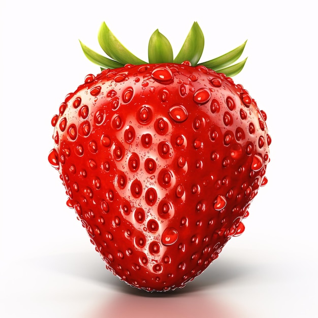 Photo une fraise avec des gouttes d'eau dessus