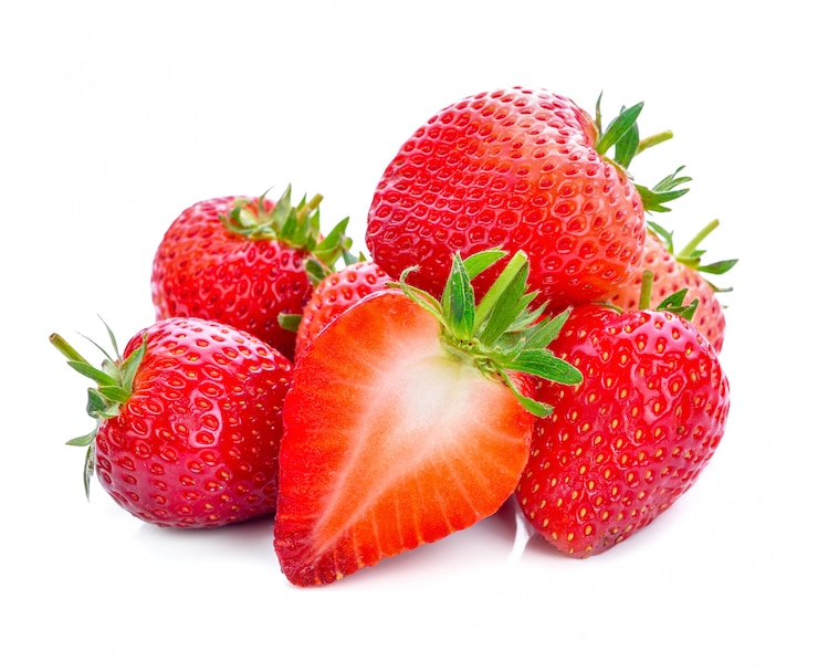 Photo fraise isolé sur blanc
