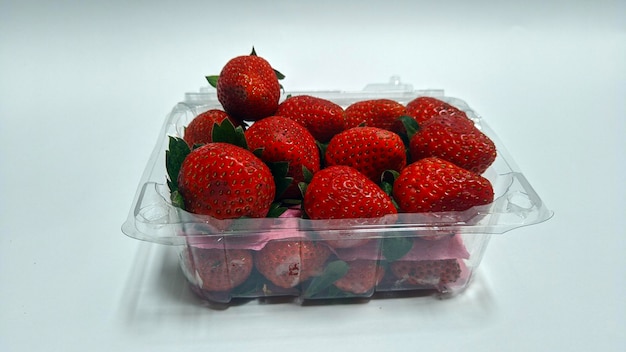 fraise, isolé, fraises, blanc