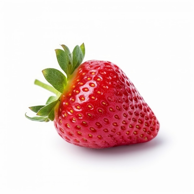 Une fraise isolée sur un fond blanc