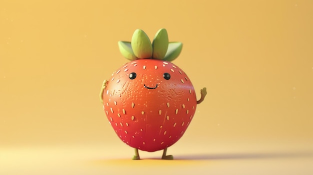 une fraise minimaliste mignonne