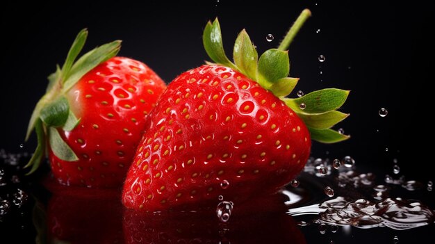 Photo fraise mûre juteuse, un rafraîchissement d'été sucré et sain