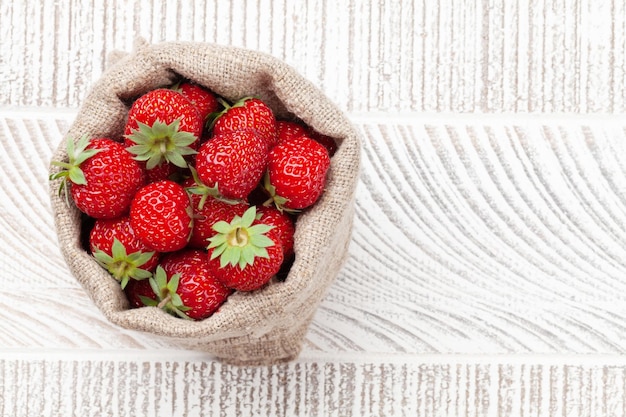 Fraise en sac de jute