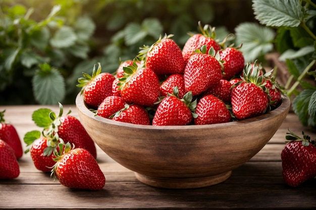 fraises biologiques fraîches dans un bol