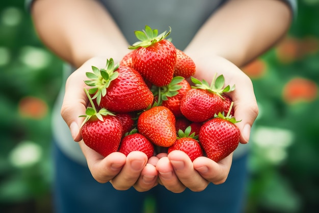 Des fraises cueillies à la main dans un verger abondant