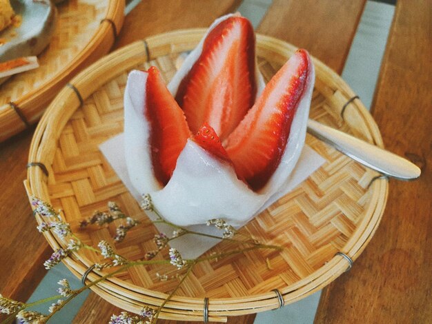 Photo des fraises daifuku délicieuses de bang saen