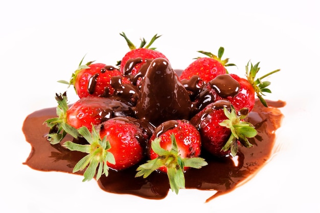 Des fraises et du chocolat