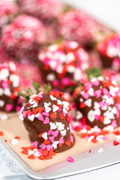 Fraises enrobées de chocolat