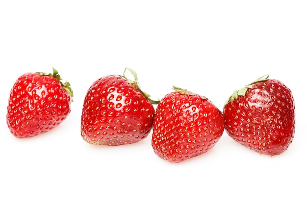 Fraises sur fond blanc