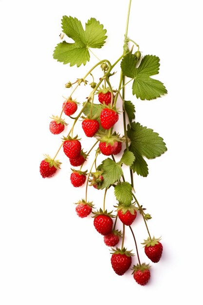 Fraises sur fond blanc