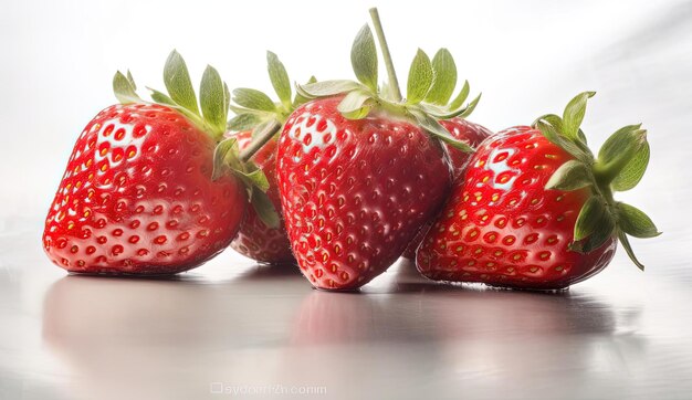 Fraises sur fond blanc