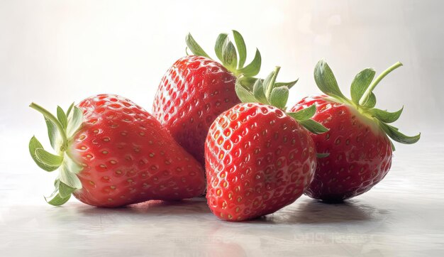 Fraises sur fond blanc