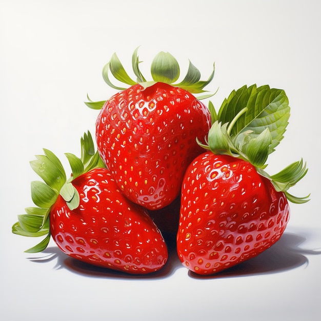 Fraises sur fond clair