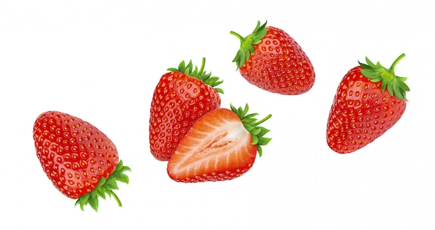 Photo fraises isolés sur fond blanc