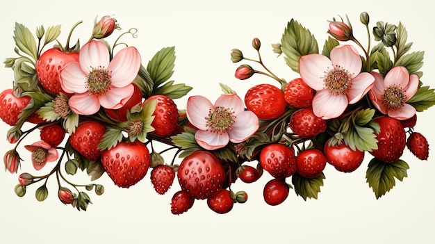 fraises isolés fond d'écran HD 8K Stock Photographic Image
