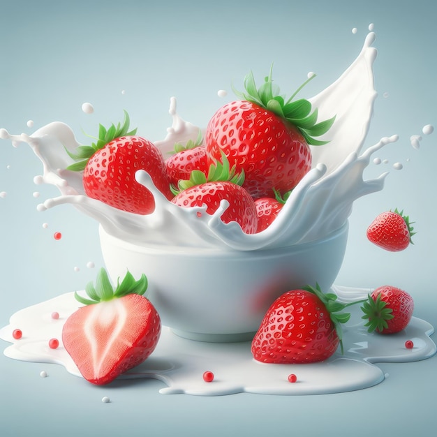 fraises et lait