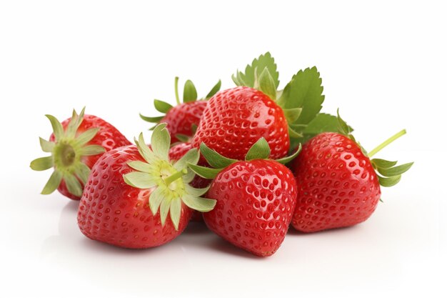 fraises mûres isolées sur fond blanc