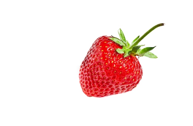 Fraises mûres rouges fraîches isolées sur blanc