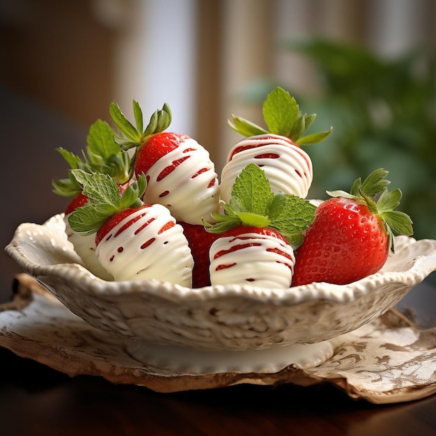 fraises recouvertes de chocolat blanc