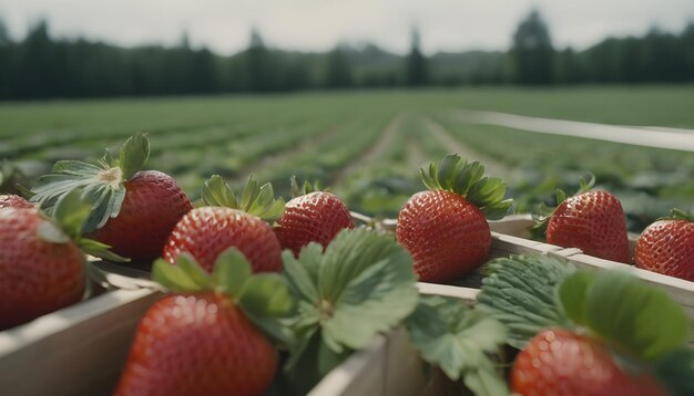 Photo des fraises rouges du jardin