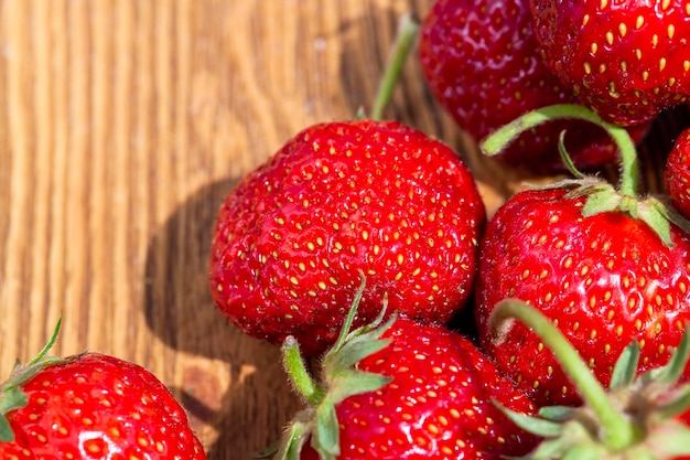 Les fraises rouges mûres sont utilisées pour faire des desserts