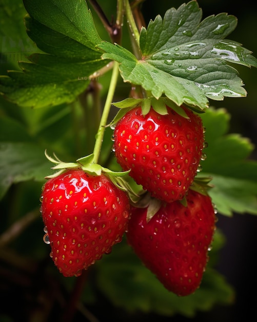 Les fraises, une tapisserie délicate de la splendeur de la nature