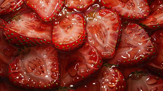 Fraises tranchées dans du sirop IA générative