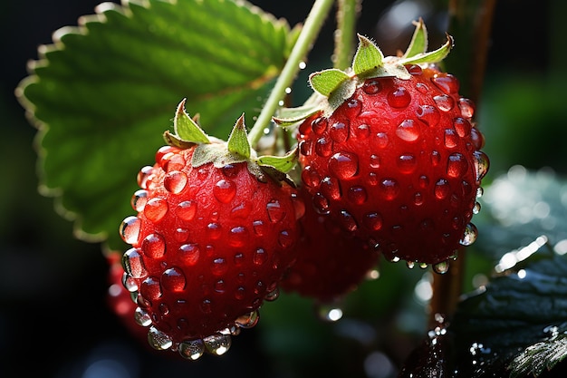 Fraisier mûr Red Bounty dans une splendeur naturelle