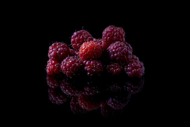 Framboise sur fond noir