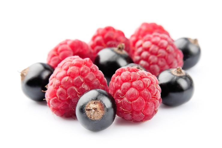 Photo framboises et cassis close up