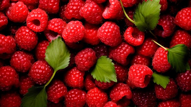 framboises fraîches à l'arrière-plan framboise fraîche