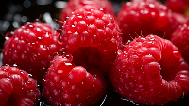 Photo des framboises juteuses