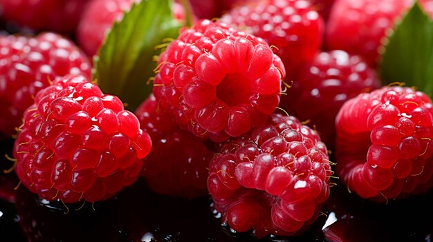 Photo des framboises juteuses