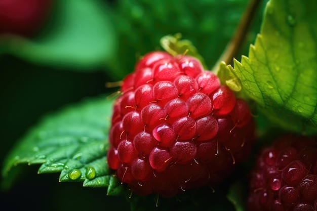 Framboises rouges mûres